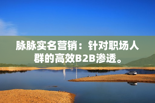 脉脉实名营销：针对职场人群的高效B2B渗透。