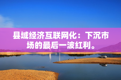 县域经济互联网化：下沉市场的最后一波红利。